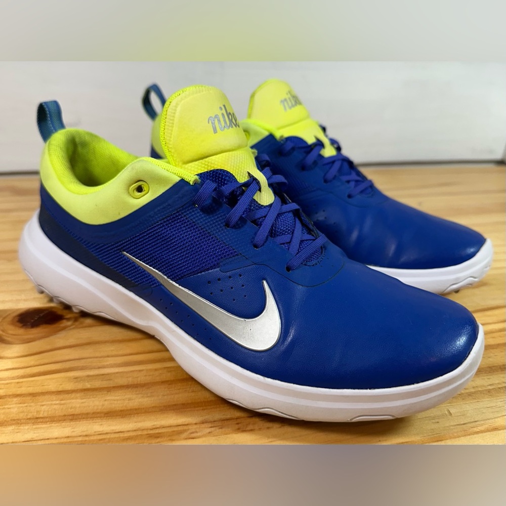 *Nike Akamai Cobalt Blue Volt White Silver Golf Shoes! Ladies Womens Size 7*
